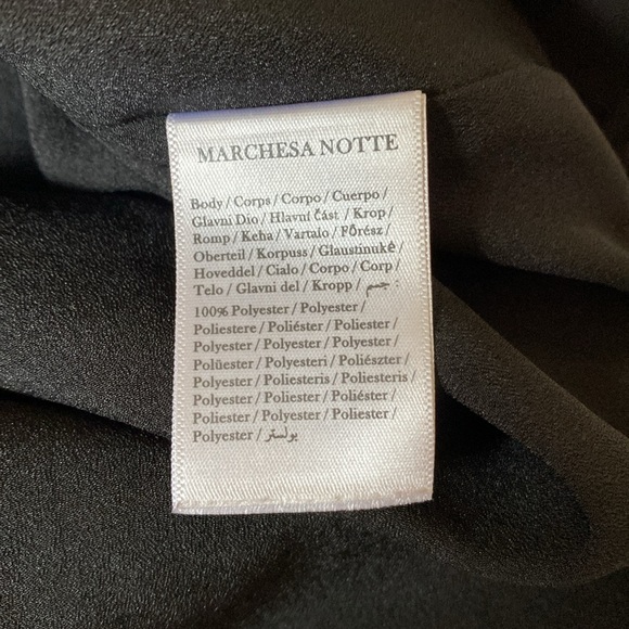 Marchesa Notte Elegant Black One-Shoulder Cocktail Dress sz 2 - Picture 4 of 5